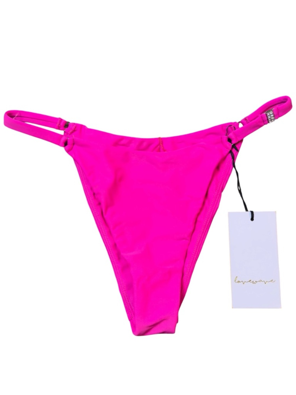 Lovewave REVOLVE Christensen Hot Pink Bikini Bottom Rhinestone Detail size M NWT